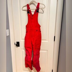 Lands' End hot pink squall overalls / snow ski bibs